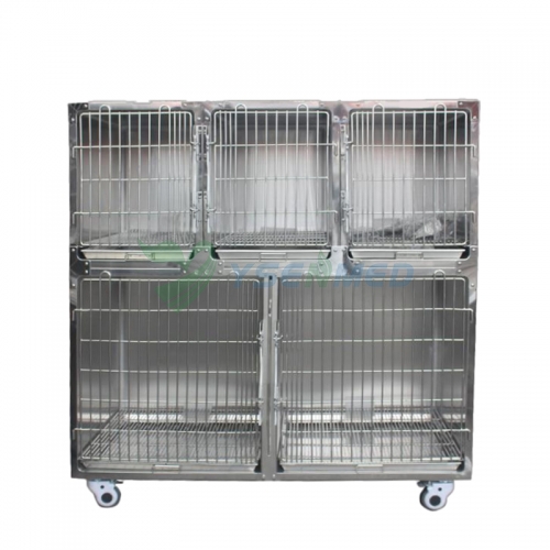 YSVET1500D Cage en acier inoxydable vétérinaire Banques de cage pour chien Banques de chenil en acier inoxydable Cage combinée pour animaux de compagnie