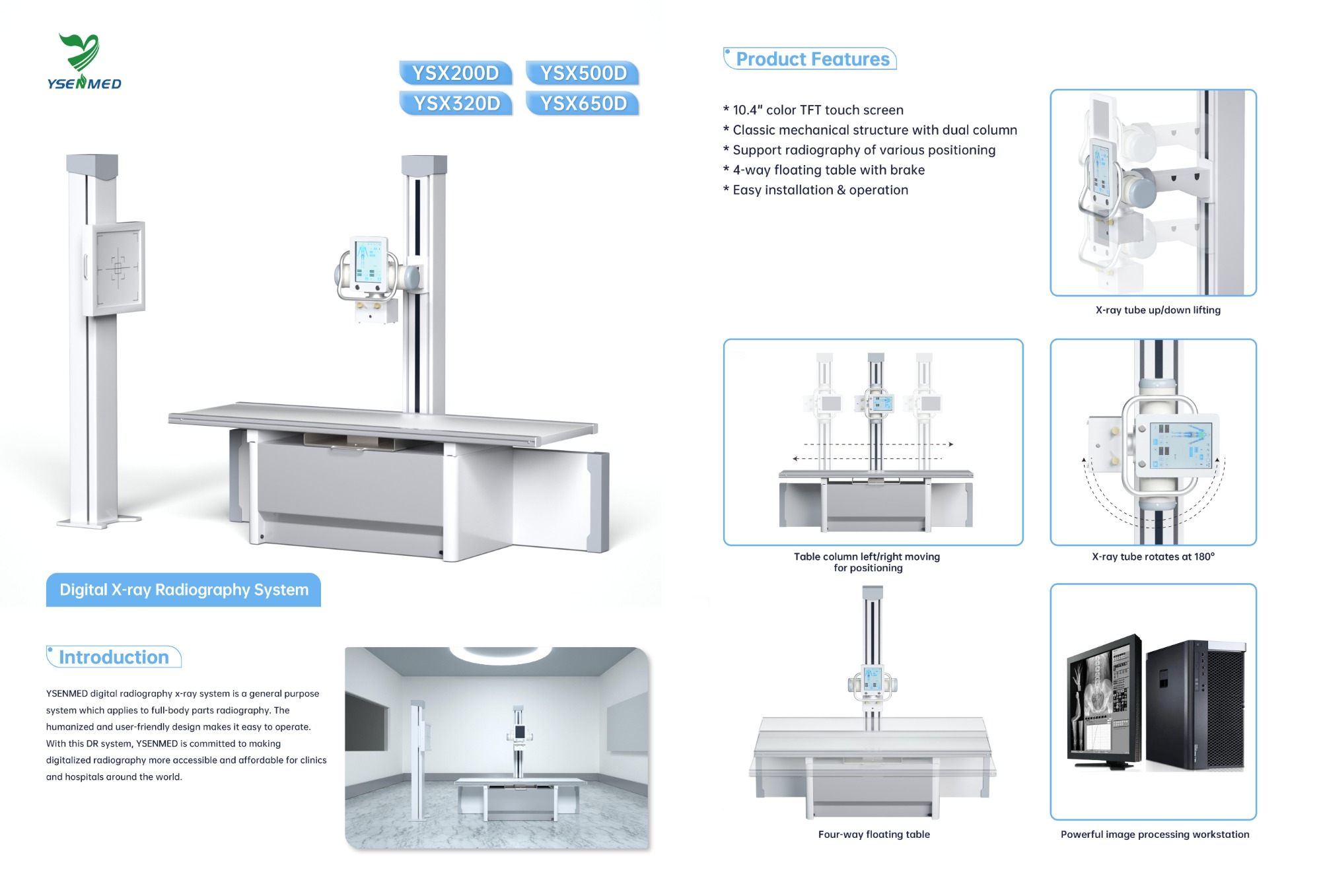 Latest Brochure/Catalog Of YSENMED YSX500D Digital X-ray System.