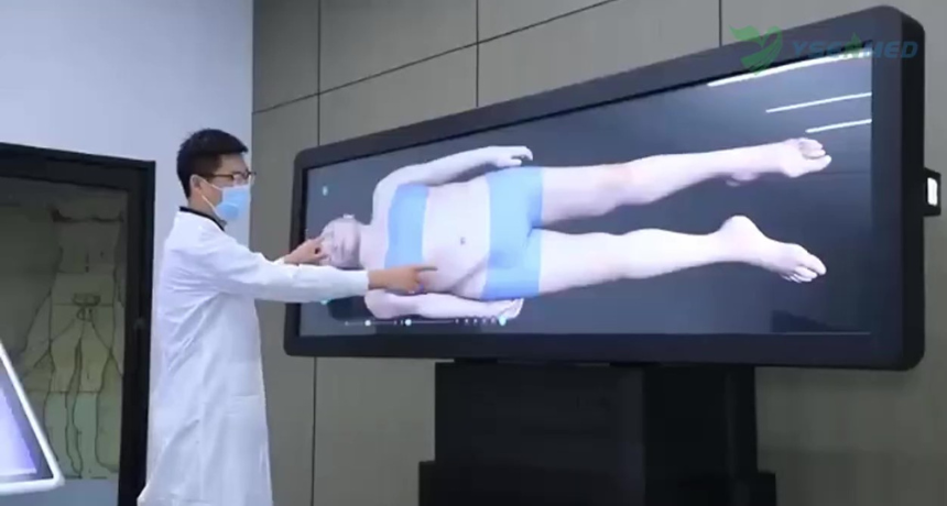 Vídeo de introdução de funções para o sistema digital de mesa de anatomia humana virtual YSDHA-I88