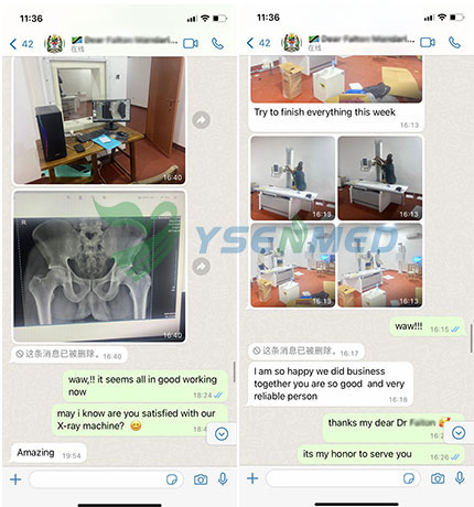 Un médecin tanzanien satisfait des images nettes du système de radiographie DR YSX500D