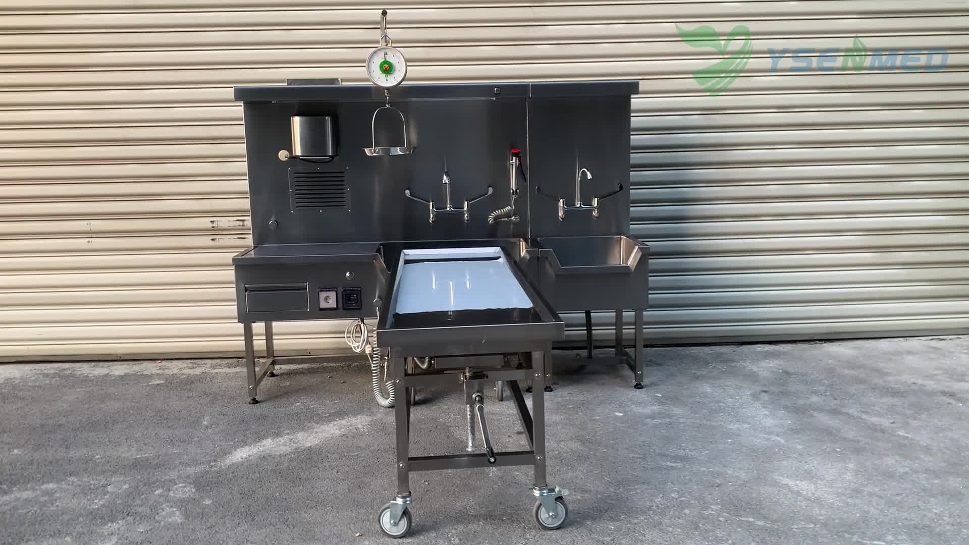 Introduction video of YSENMED YSJPZ240 autopsy workstation