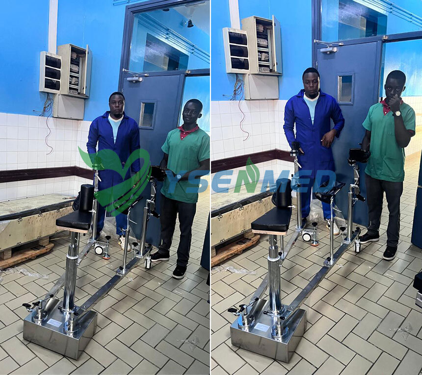 Cameroon Distributor Mekeme Shares Positive Feedback on YSOT-YT5D Electric Surgical Table and YSOT-GK08 Traction Frame