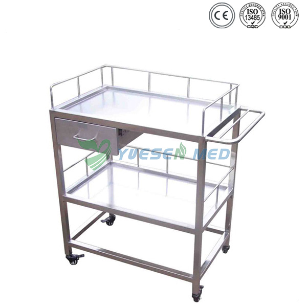 portable à double couche animaux trolley d'instruments chirurgicauxYSVET700