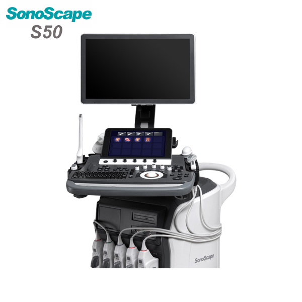 Color doppler trolley 4d ultrasound SonoScape S50
