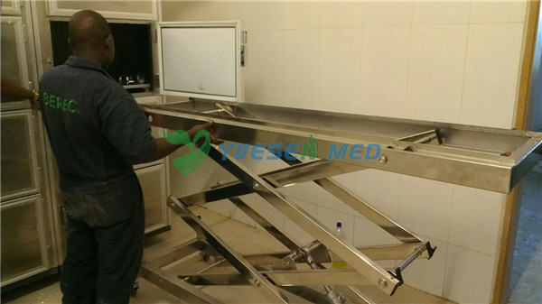 Custom Body Refrigerator, Corpse Lift, Autopsy Table, Sold To Benin