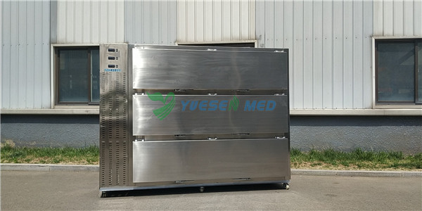 Mortuary Equipment Custom Side Open 3 Drawer Freezer