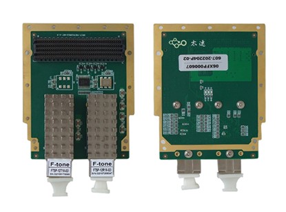 FMC607-based 12-receive and 12-transmit fiber daughter card