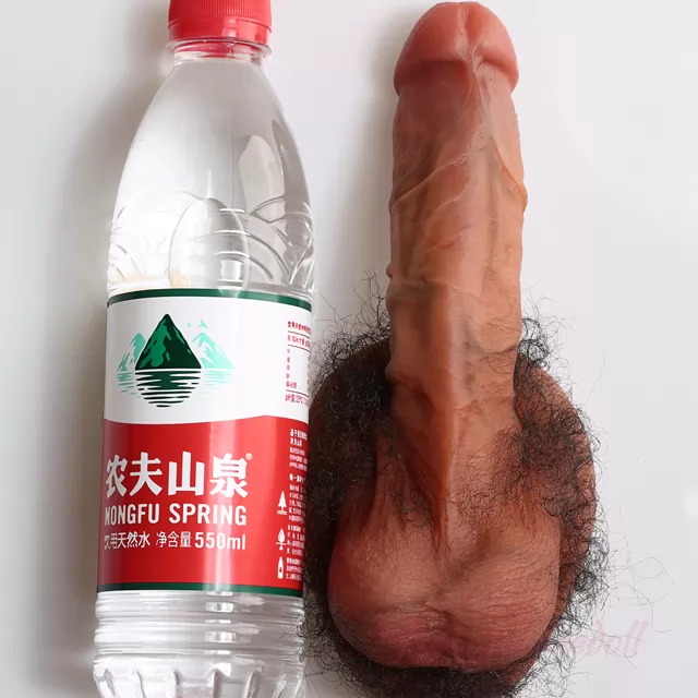 Gay Sex Toy 9.1 Inch Silicone Dildo with Pubic Hair
