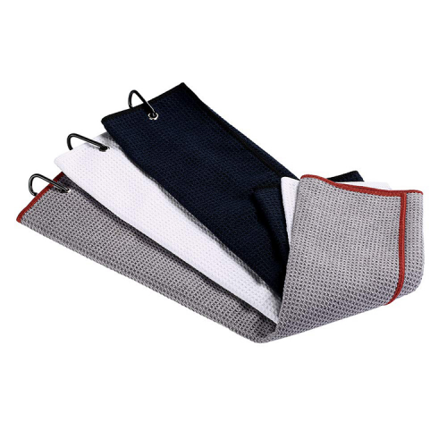 Triple pleated golf towel | premium microfiber fabric | waffle pattern