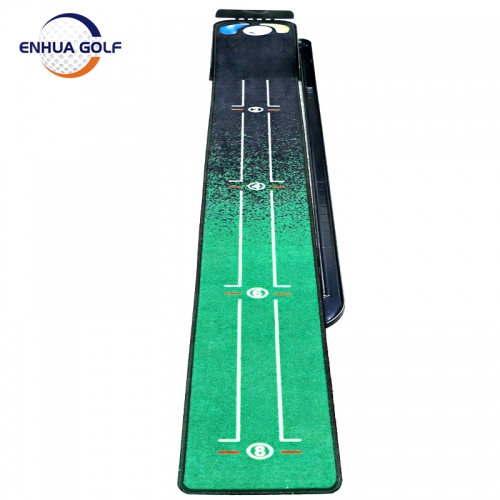 Golf Putting Green Patice Mat - Portable Mat with Auto Ball Return Function - Mini Golf Practice Training Aid, Game and Gift