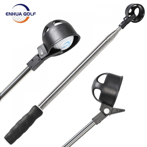 New Arrival Portable Telescopic Golf Ball Retriever Picker Grabber Automatic lock Scoop design