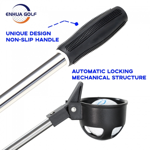 Latest Release Portable Telescopic Golf Ball Retriever Picker Grabber Automatic lock Scoop design