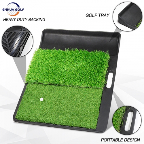 3 IN 1 Combination Hitting mat with Tray new patented design Hand-held Portable Grip Golf Hitting Mat reliable Manufacturer