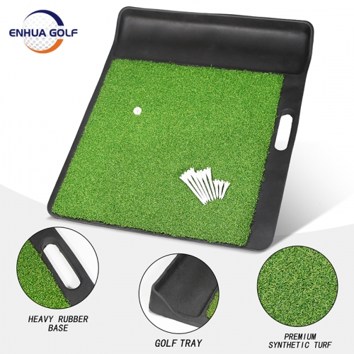New Release Rubber Boot Tray Mat Portable Grip  Hand-held Golf Hitting Mat with Tray Hot Sale on Amazon