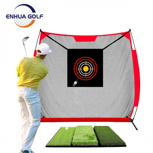 Golf Hitting Net 7'*7' Golf Portable Hitting Driving Practice hiting Net+hitting mat as a set