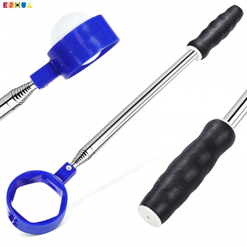 Blue Hexagon Head Golf Ball Retriever 6/9/12/15ft Golf Ball Pick Up Grabber Ball Picker New Design Handle High Quality Factory Supply