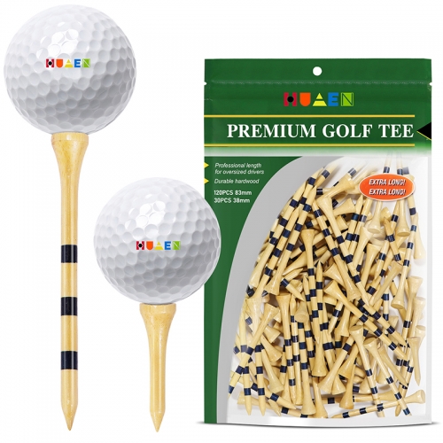 Factory Supply 38mm+83mm set Golf Wooden Bamboo tees OEM/ODM Eco-friendly