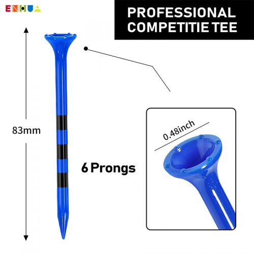 Hot selling Low Resistance New Arrival Medium Cup Plastic Golf Tees with Stripes 83mm tee manufacturer high quality cheap price OEM ODM