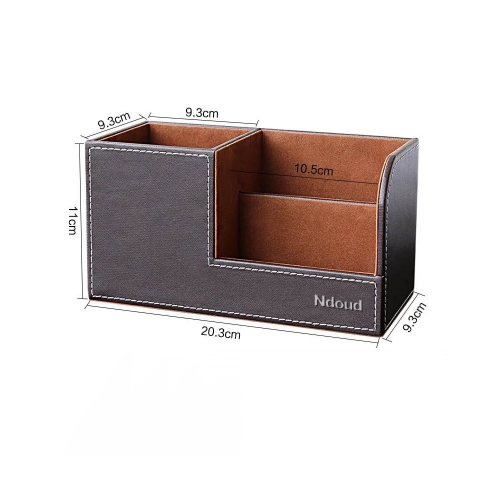 Ndoud Fashion office PU leather pen holder multifunctional desktop storage box