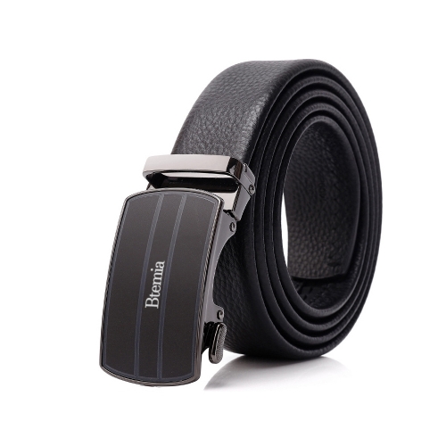 Btemia First layer cowhide belt business casual alloy automatic buckle belt