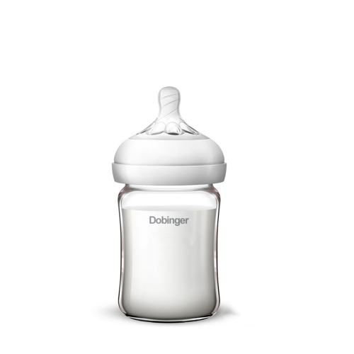 Dobinger Naturally smooth wide-bore glass baby bottle