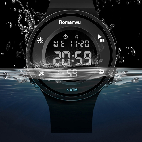 Romanwu watch waterproof and anti-fall trend multifunctional sports electronic watch