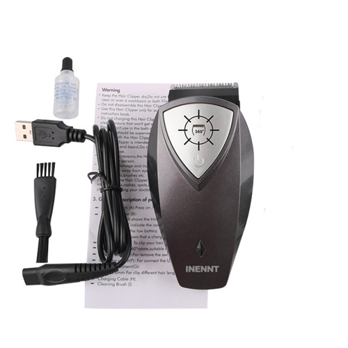 INENNT USB men's 360 degree rotating electric hair clipper