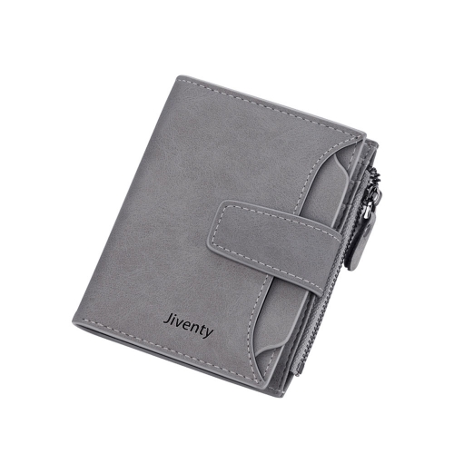 Jiventy Soft leather independent card slot design portable short wallet