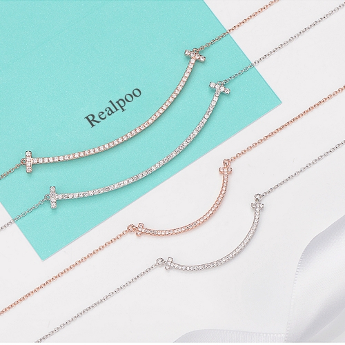 Realpoo 925 sterling silver silver clavicle chain