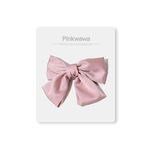 Pinkwawa Color-resistant smooth fabric alloy bow hairpin