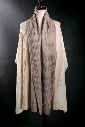 CARLEEF&IRENE Comfortable cashmere three-color all-over Twisted flower shawl