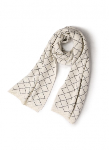 CARLEEF&IRENE Gold thread rhombus scarf all-match plaid