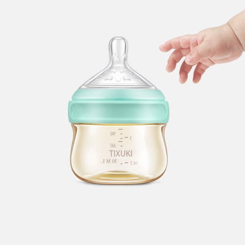 TIXUKI Newborn baby bottle wide caliber anti-fall and anti-swelling baby bottle 90ml