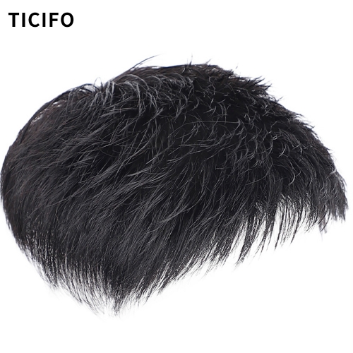 TICIFO Wig male short hair flat head natural fluffy