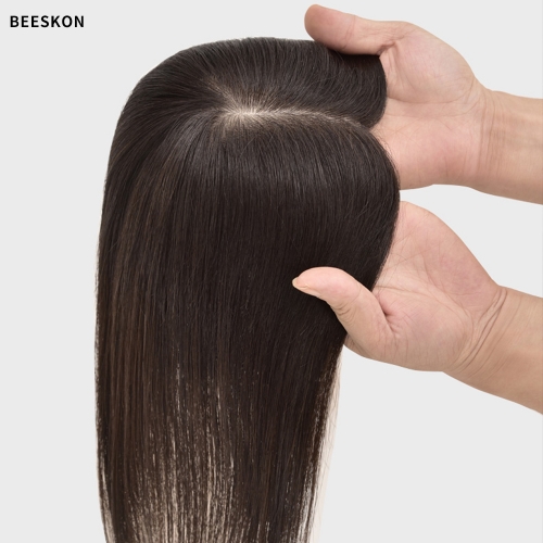 BEESKON Real hair top hair replacement patch invisible seamless hair thinning cover wig patch