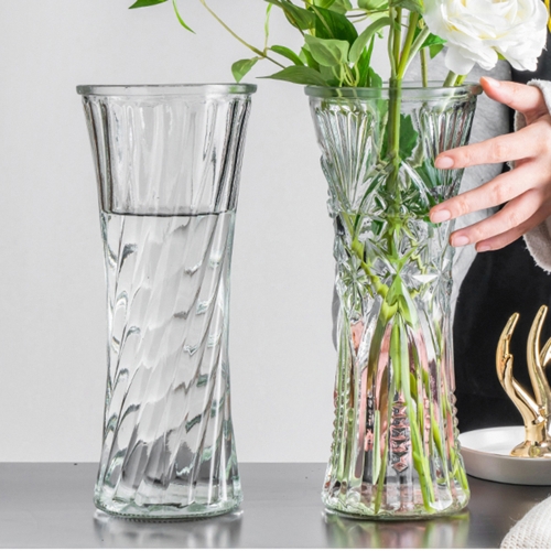 NUZUJX Glass vase transparent water enrichment bamboo lily vase Nordic home