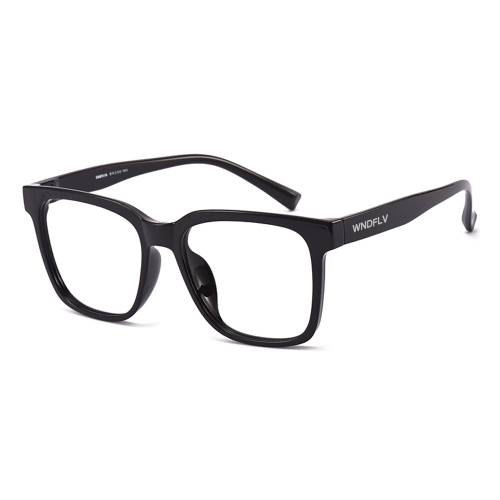 WNDFLV Anti-radiation and anti-blue light black thick frame glasses