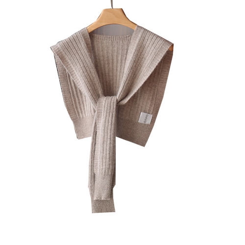 Oalyip Knitted wool shawl-style outer scarf