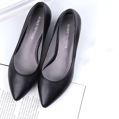 Refineda AMOY Mid-heel pointed toe job professional high heels