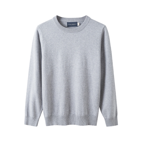 PAUNNY Round neck cotton knit sweater with a slim fit inside