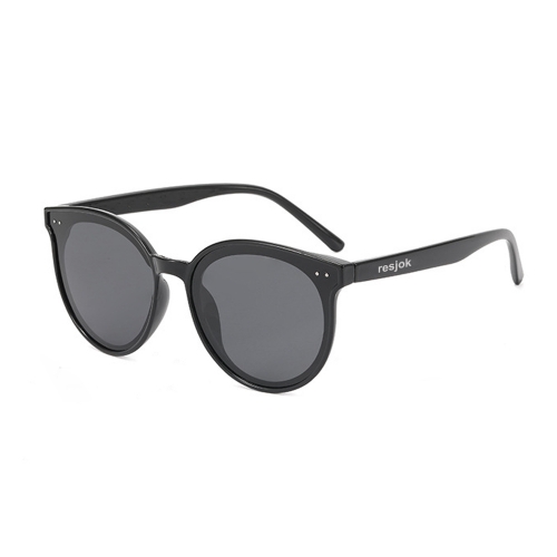 resjok Black polarized sunglasses with round face