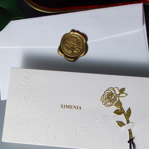 XIMENIA High-grade bronzing blessing holiday card