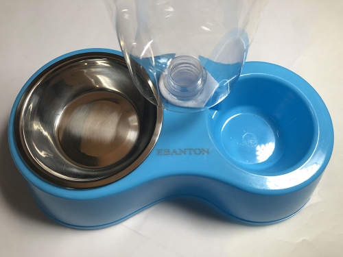 EBANTON stainless steel double bowl Pet feeding and drinking bowls