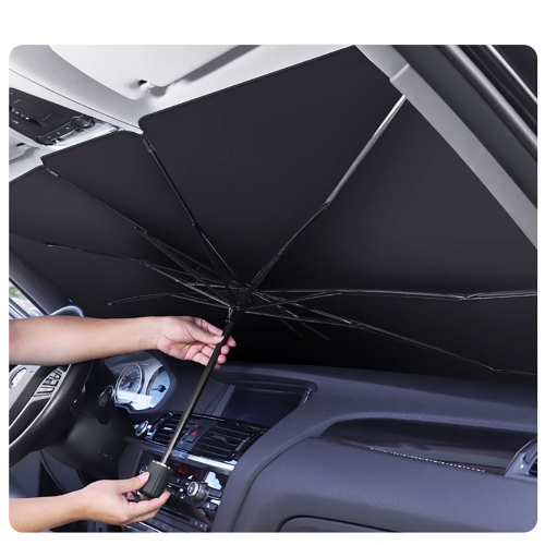 Hopodix umbrella-type front windshield vehicle sunshade with sun protection and heat insulation