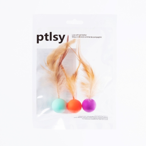 ptlsy pet toy bouncy ball cat toy (pack of 3)