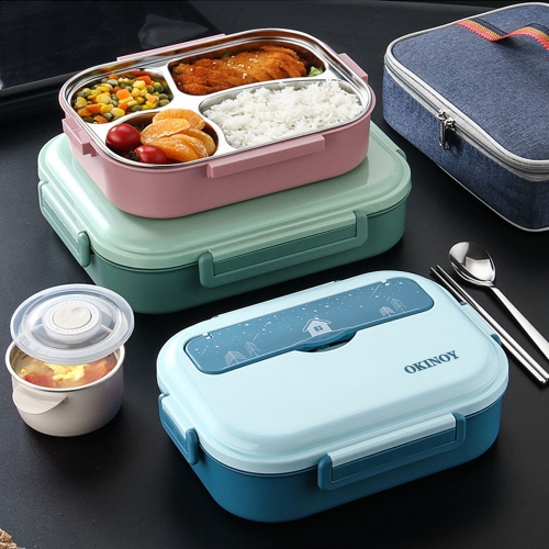 OKINOY sealed and leak-proof 304 stainless steel compartment lunch box
