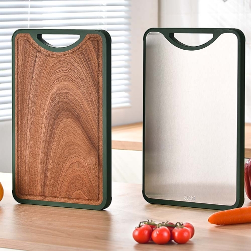 BonaPeti household double-sided ebony stainless steel kitchen cutting board