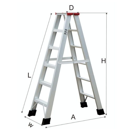 FFF Thickened foldable aluminum double side pedal Metal ladder