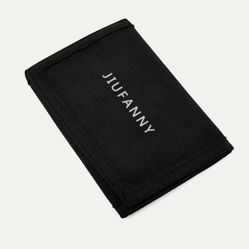 JIUFANNY Simple black couple canvas wallets