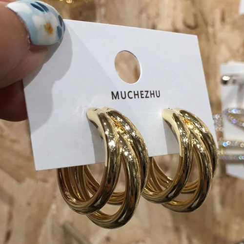 MUCHEZHU High sense of Korean temperament circle jewelry earrings